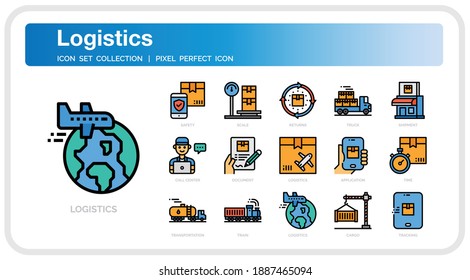 Logistics  Icons Set. UI Pixel Perfect Well-crafted Vector Thin Line Icons. The illustrations are a vector.