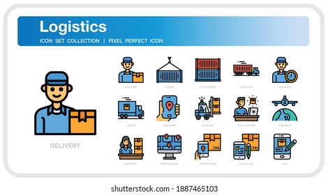 Logistics  Icons Set. UI Pixel Perfect Well-crafted Vector Thin Line Icons. The illustrations are a vector.