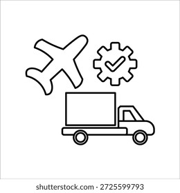 ícones de logística. ilustração de vetor de linha simples