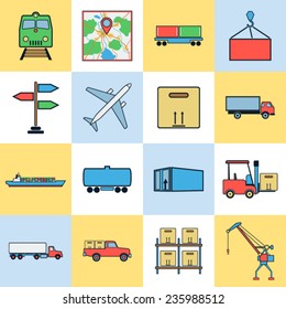 Logistics icons vector set