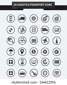 Logistics icons,Black version,vector