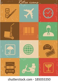 Logistics icons,Retro vector