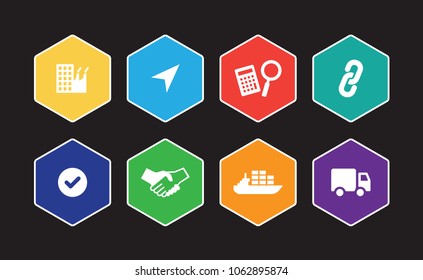Logistics Infographic Icon Set