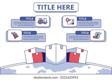 Modelo de infográfico de logística para apresentação.