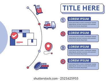 Modelo de infográfico de logística para apresentação.