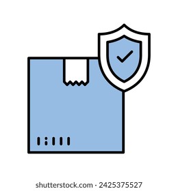 Icono de seguro de logística vector ilustración