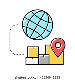 logistics international color icon vector. logistics international sign. isolated symbol illustration