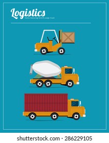 Logistics l items featuring forklift cargo truck