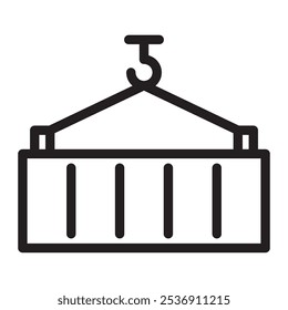 Logistics line icon, cargo container icon