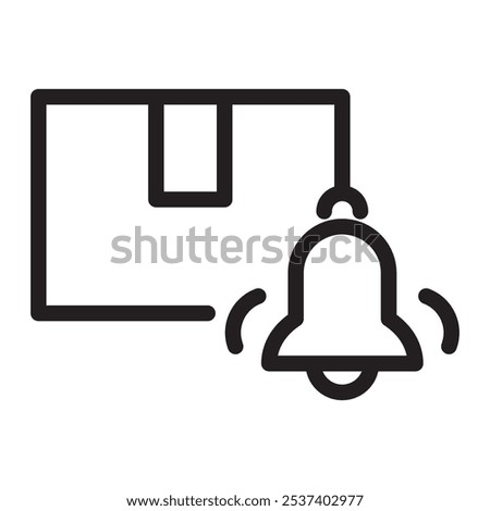 Logistics line icon, delivery notice, alert.