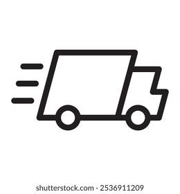 Logistics line icon, delivery truck, fast delivery, shipping icon.
