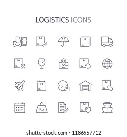 Logistics line icons.