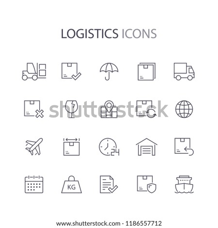 Logistics line icons.