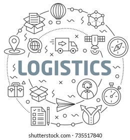 Logistics Linear illustration slide for the presentation