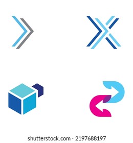 Logistics logo with arrows, order box, fast and digital order.