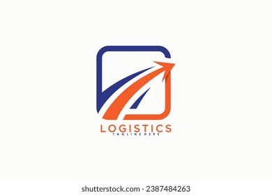 logistics logo desaign illustration with modern concept