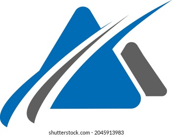 Logistik-Logo-Design mit Pfeilen und Dreiecken