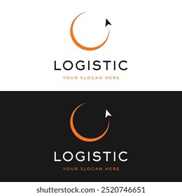 Logística de diseño de logotipo para la entrega con un concepto creativo. El logotipo puede ser para el negocio, entrega expresa.