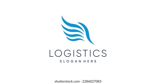 Logistics logo design idea with modern style