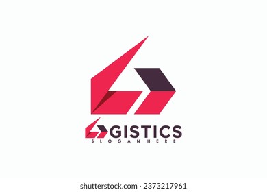 logistics logo design with letter lo logo concept