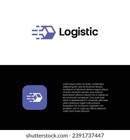 Logotipo logístico, vector de diseño del logotipo de entrega rápida