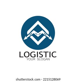 logotipo de logística icono ilustración de diseño vectorial símbolo de distribución entrega de bienes economía financiación