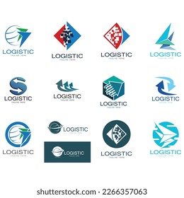 logotipo de logística icono ilustración de diseño vectorial símbolo de distribución entrega de bienes economía financiación