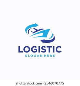 Ilustração do logotipo da logística com o conceito mais recente, design do logotipo da empresa de entrega de mercadorias