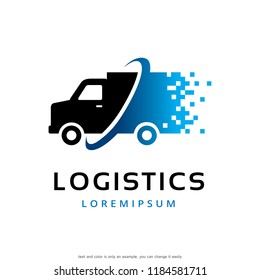 Logistics Logo Template Design Vector, Emblem, Concept Design, Creative Symbol, Icon