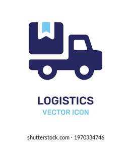 Logistics lorry transportation  icon vector