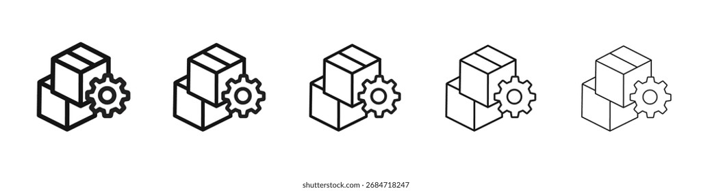 logistics management icon black and white vector sign