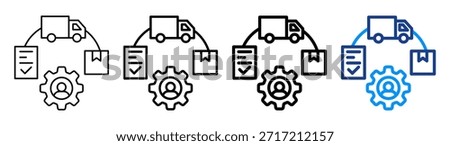 Logistics Management Icon Different Outline Collection Set