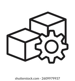 logistics management icon Line Art Logo set