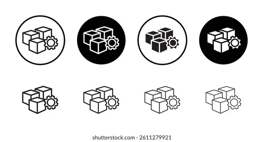 logistics management icon Thin line art collection