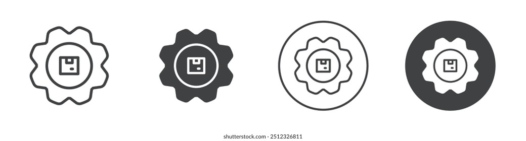 Ícone de gerenciamento de logística Estrutura de tópicos do logotipo do vetor