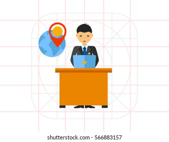 Logistics Management and Logistician Icon