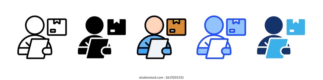 Logistics Manager Icon Collection With Multiple Styles