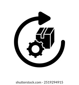 Icono de línea de concepto de gestión logística. Ilustración de elemento simple. diseño de símbolo de esquema de concepto de gestión logística.