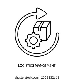 Logistik Management Concept Line Icon. Einfache Elementgrafik. Logistik Management Konzept Skizze Symboldesign.