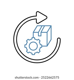 logistics mangement concept line icon. Simple element illustration. logistics mangement concept outline symbol design.