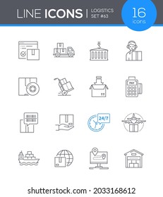 Logistics - modern line design style icon set