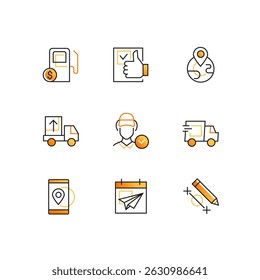 Logistik - moderne Linie Design-Stil-Icons Set
