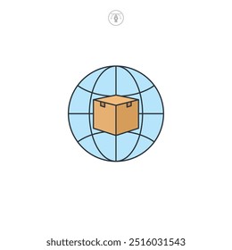 Logistics Network, global logistics icon symbol vector illustration isolated on white background
