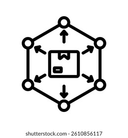Logistics Network Line Vector Illustration On White Background.