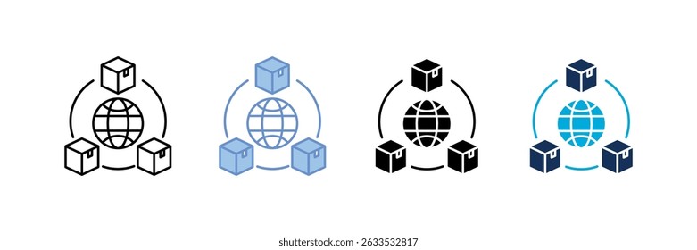 Logistics Networkicon Set Multiple Style Collection