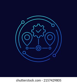 logistics optimization line icon for web