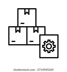 Ilustración vectorial de iconos de esquema de logística