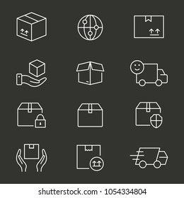 Logistics - outline icons. Editable stroke. Vector illustration