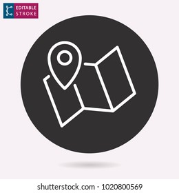 Logistics - outline vector icon. Illustration isolated for graphic and web design. Editable stroke.