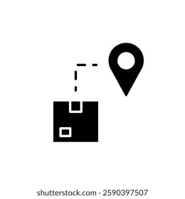 Logistics. Parcel delivery simple glyph icon. Vector solid isolated black illustration.